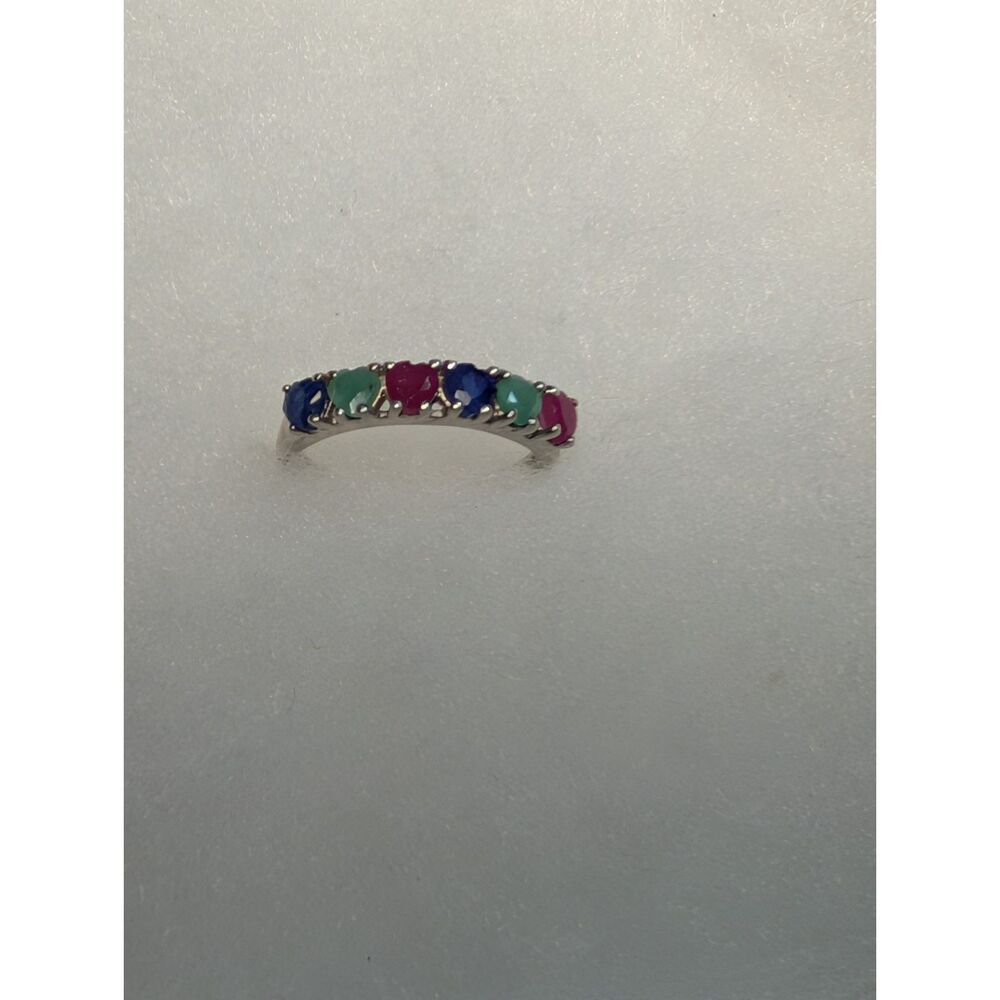 925 Sterling Silver Gemstone Ring, Size 9
